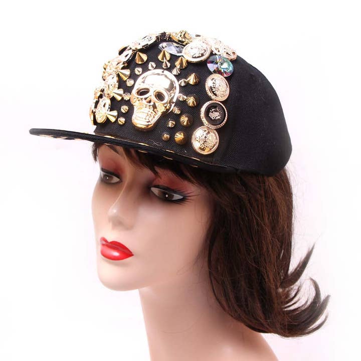Gold Skull Coin Hiphop Cap C0160 for wholesale on Faire3