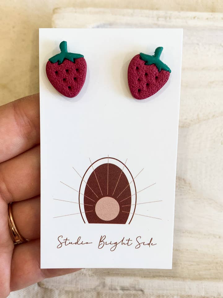 Strawberry Studs for wholesale by Studio BrightSide