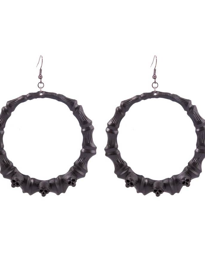 ORECCHINI BAMBOO 3 SKULL per la vendita all'ingrosso da parte di Kira Don Jewel