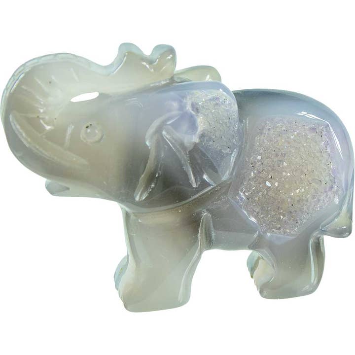 Druzy Agate Figurine - Elephant (Each) and other Purchase Wholesale natural elephant. Free Returns & Net 60 Terms on Faire trending on Faire.