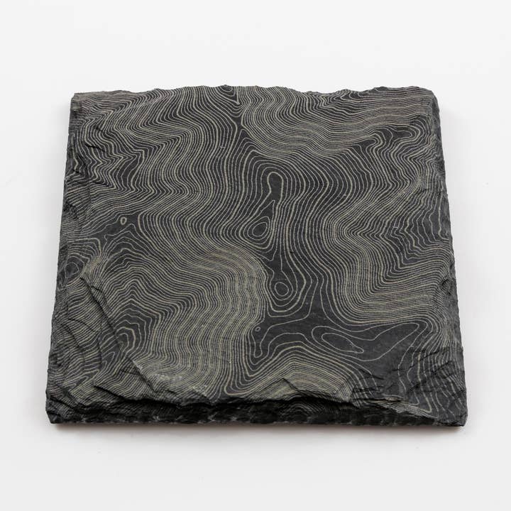 Topografische kaart van South Twin Mountain Slate Coaster voor wholesale door Bay Slate Coasters