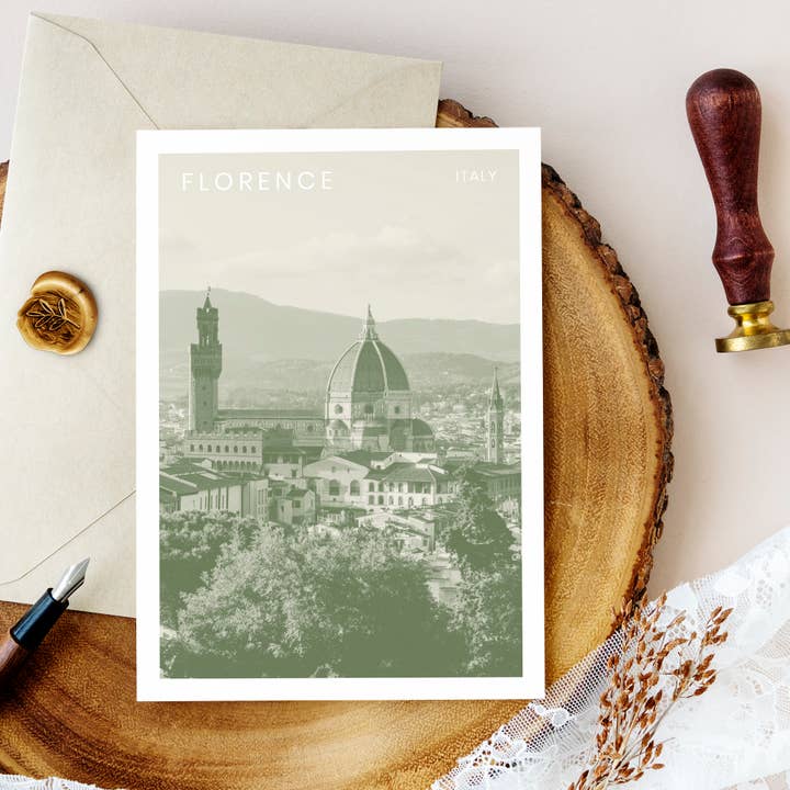 Florence Italy - A6 Vintage Travel Postcard w/ Envelope for wholesale by Travelfy.art