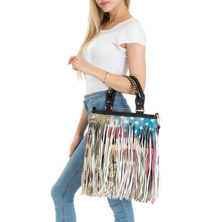 Cap Zone – Engroshandel Crossbodytaske – unisex – USA Vintage frynsede Boho taske samling6