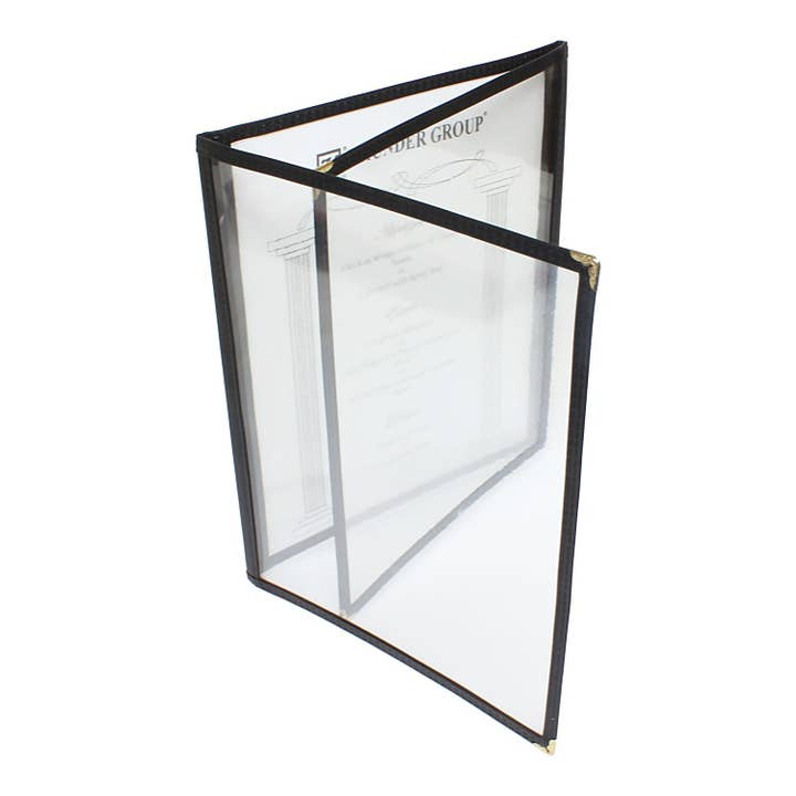 Triple Fold Menu Cover,8-1/2" x 11",Black Color Trim,10/PK for wholesale by KT Supply