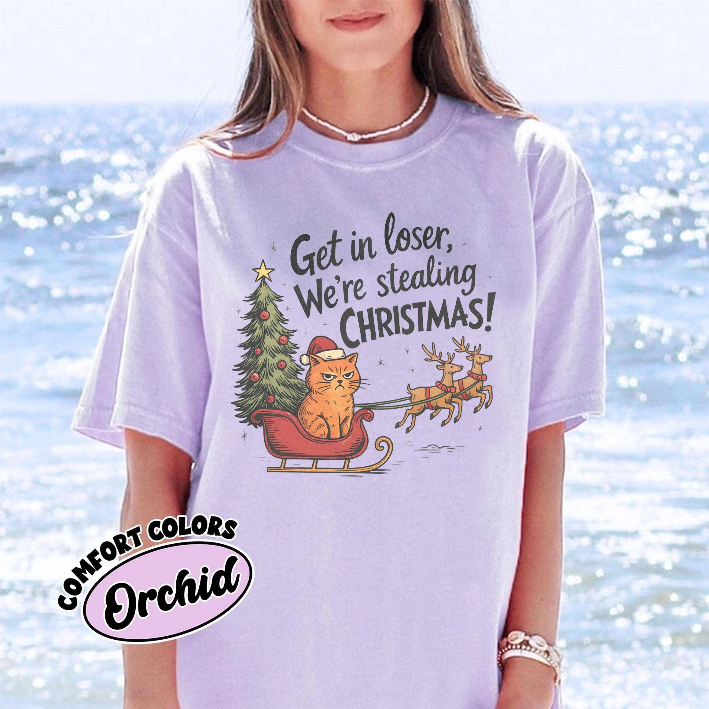 Glaime - Wholesale T-Shirt (Graphic) - Women's -  Get in Loser We're Stealing Christmas Shirt, Xmas Sweater7