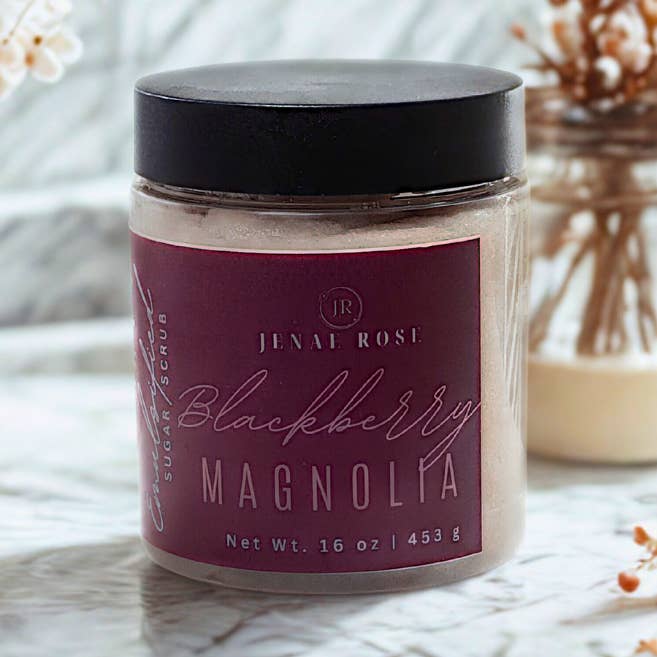Blackberry Magnolia Emulsified Sugar Scrub (16 oz) for wholesale by Jenae Rose