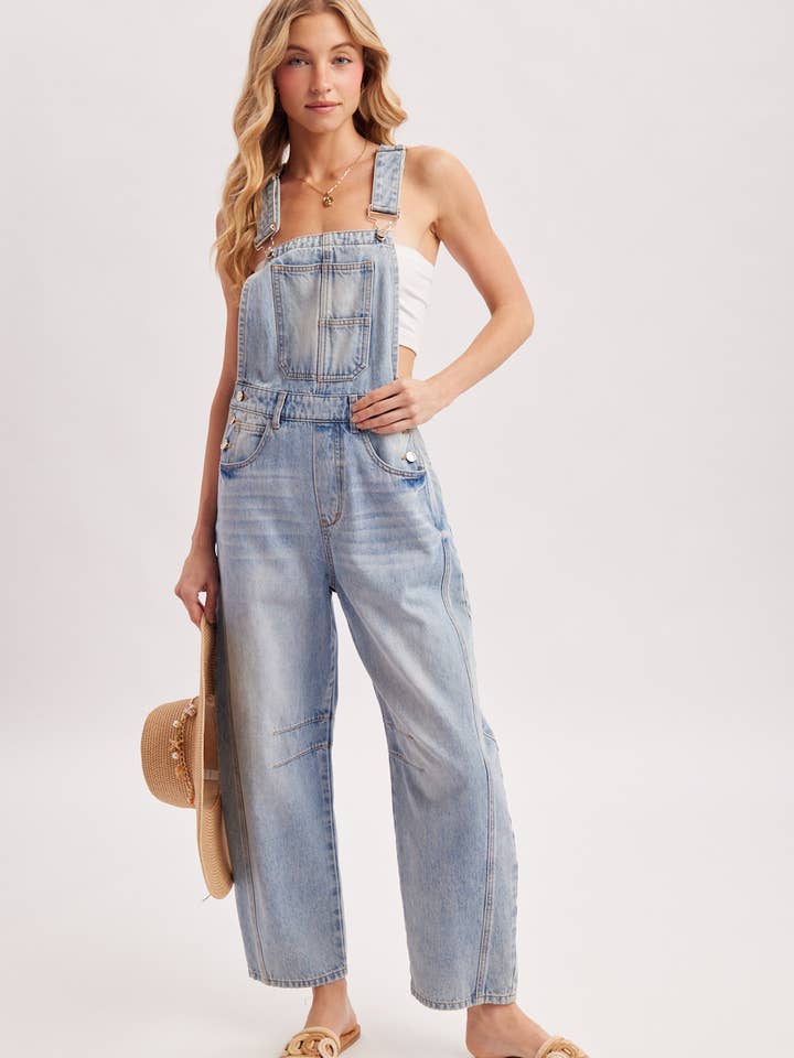 Bluivy - Wholesale Overalls - Women's - DENIM BARREL OVERALLS6