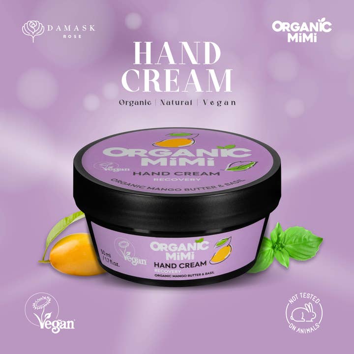 Organic Mimi, Crème Mains Récupération Mangue & Basilic, 50 ml pour la vente par Organic MiMi