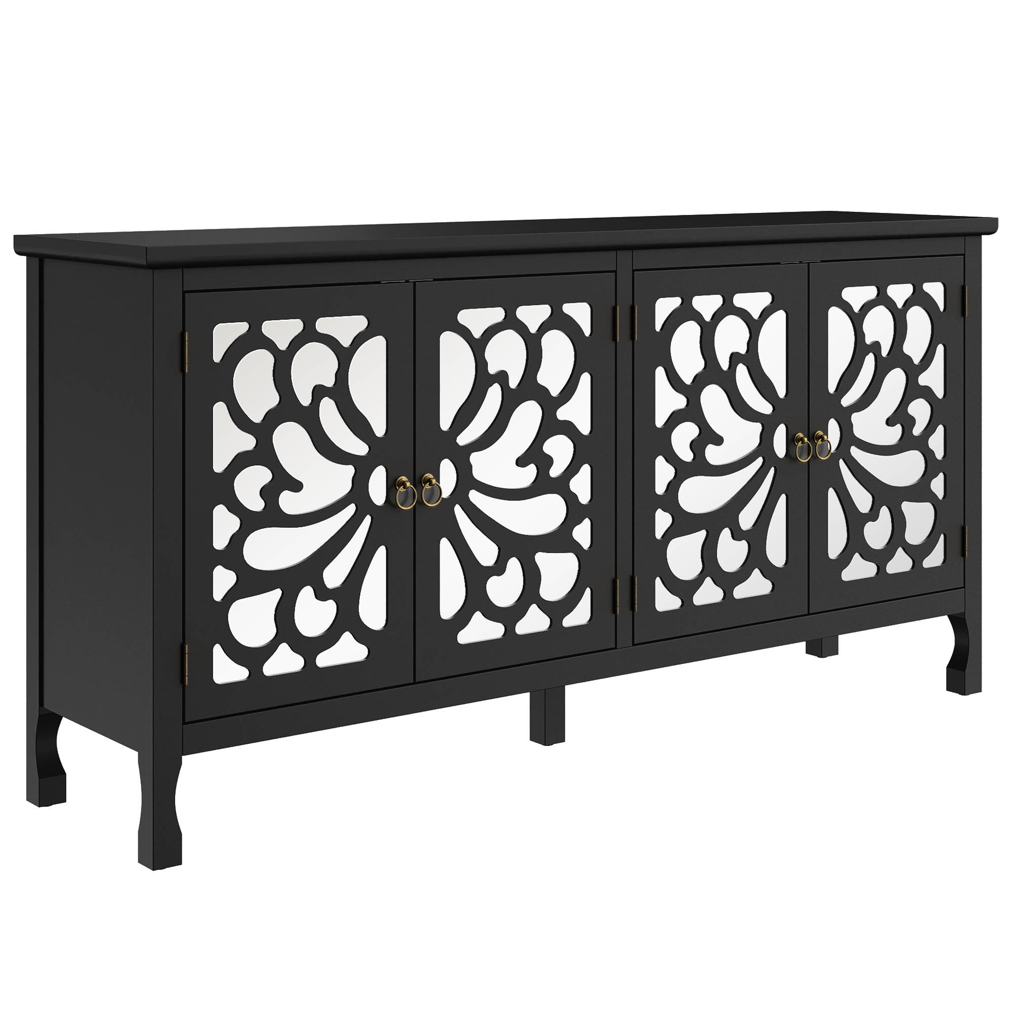 Heynemo - Vente Armoire - Buffet sculpté de 63'' avec rangement3