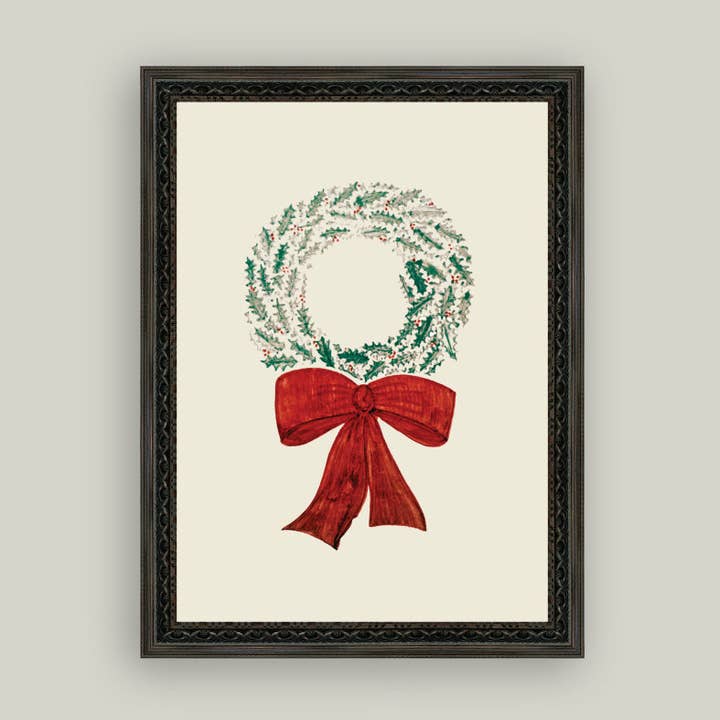 Petal Lane Home – wholesale Väggdekorationer med jultema – Julkrans Inramad Antik Konst2