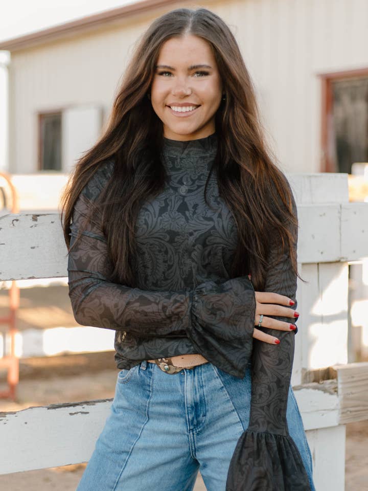 Top de malla negra con herramientas para venta al por mayor de Sterling Kreek