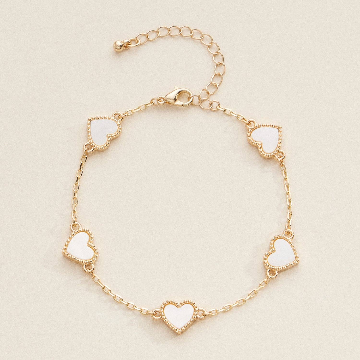 Frem - Wholesale Charm/Dangle Bracelet - Elegant Gold Heart Charm Bracelets in Vibrant Enamel Colors0