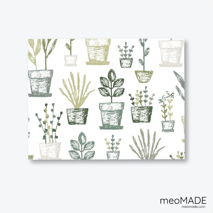 meoMADE - Wholesale Everyday Greeting Card - Houseplants - Packaged Set of 6 Blank Greeting Cards1