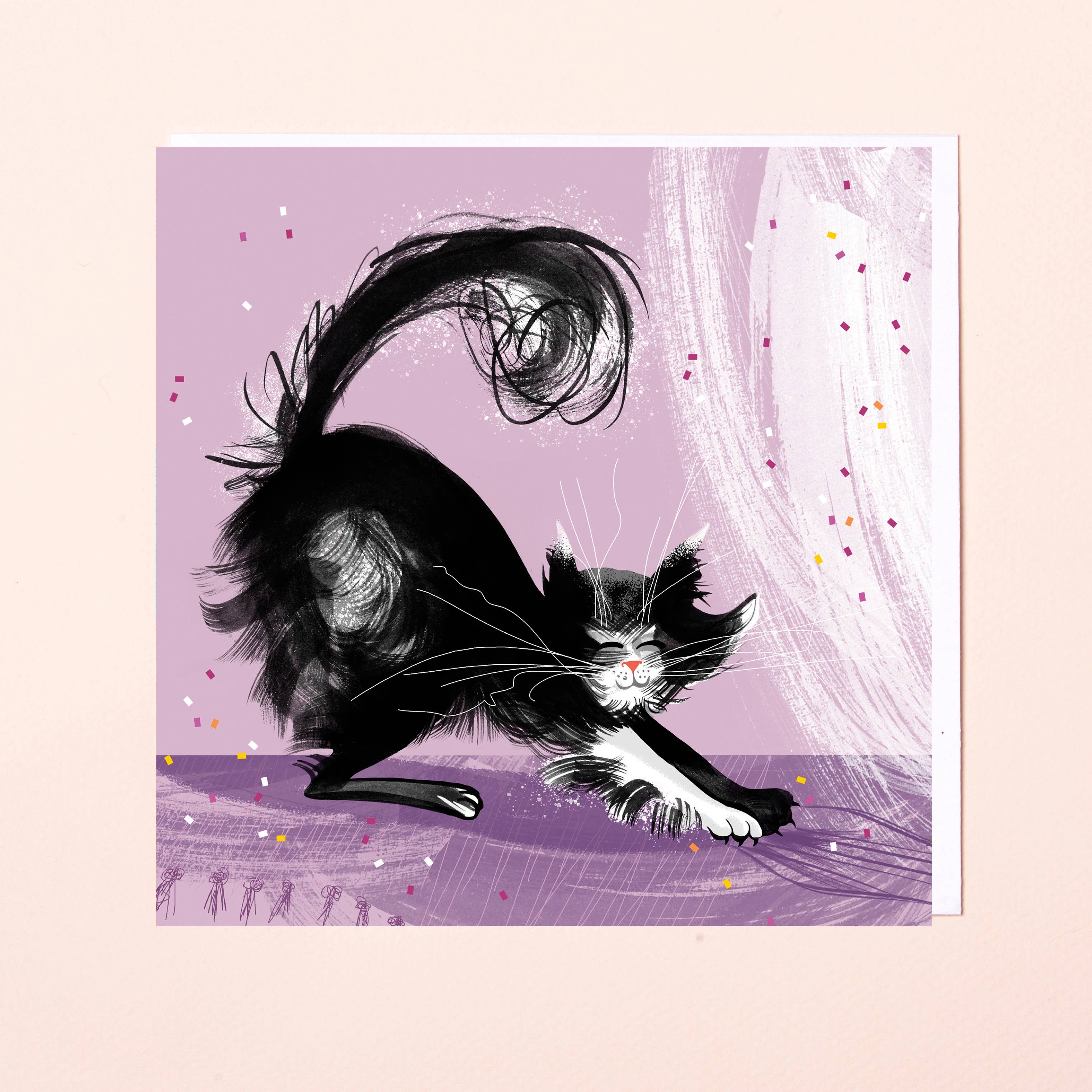Lydia. London – wholesale Everyday greeting card – SCRATCH KITTY – Paw Behaviour CAT CARD0