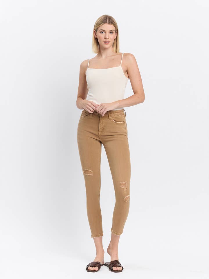 SKINNY JEANS MED HÖG HÖJD V3486TNN för wholesale av VERVET by FLYING MONKEY