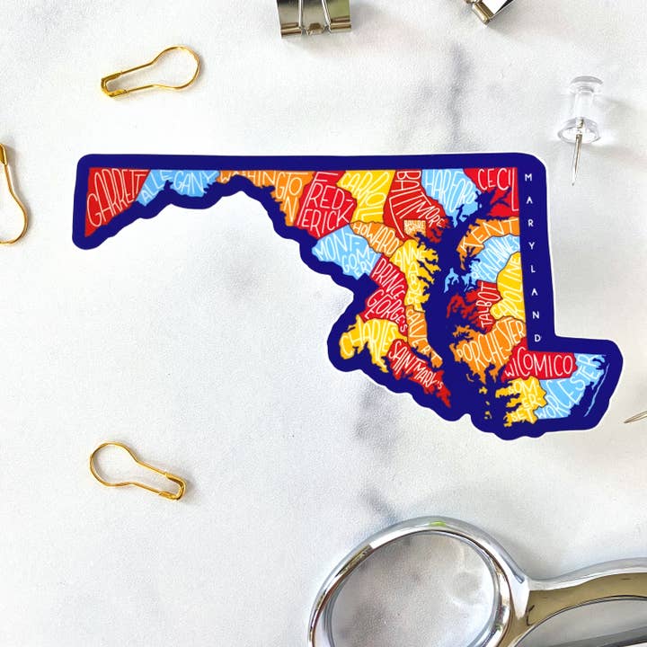 Maryland Counties - Vinyl Sticker for wholesale by Billie Claire Illustration (Handmade)