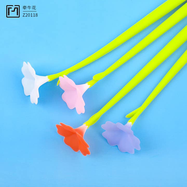 BCmini - Wholesale Pen - 22715 Morning Glory Flower Wiggle Pad Gel Pen-4818