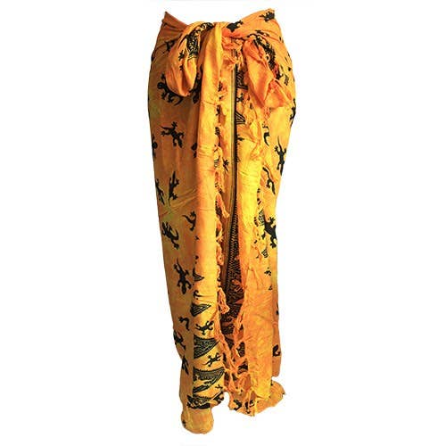 Ancient Wisdom – wholesale Scarf – Women's – Bali Gecko Sarongs - Yellow0