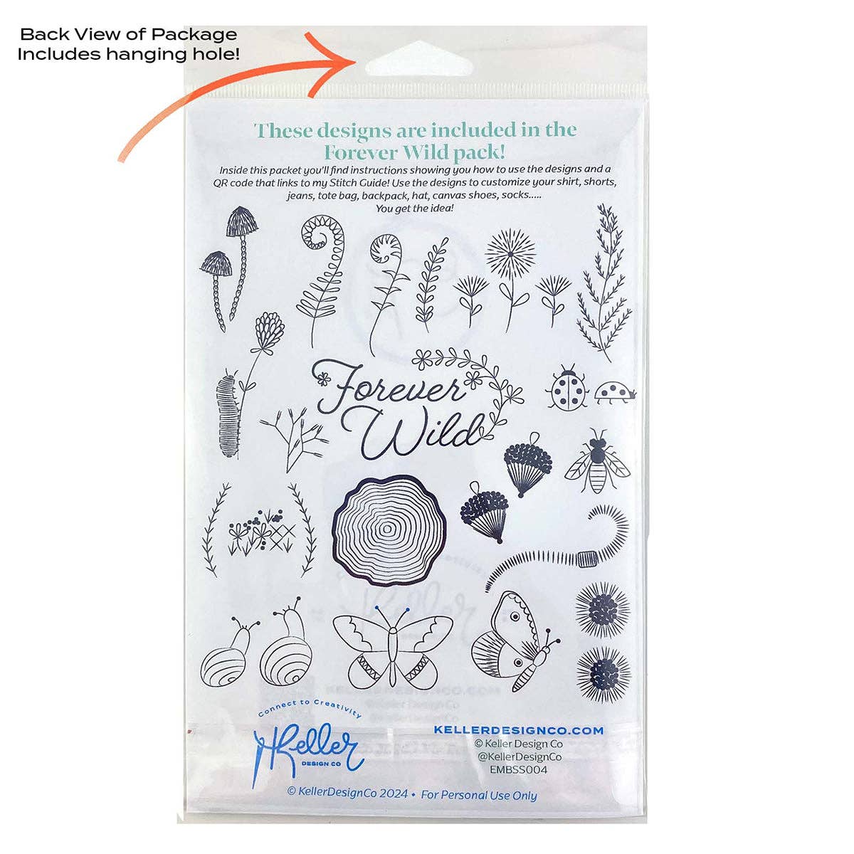 Keller Design Co. - Wholesale Embroidery/Cross Stitch Supplies - Stick It Stitch It Water Soluble Embroidery Patterns-Forever Wild7