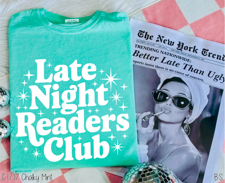 Bama Screens - Wholesale Screen Printed T-Shirt - Women's - Late Night Readers #BS83470