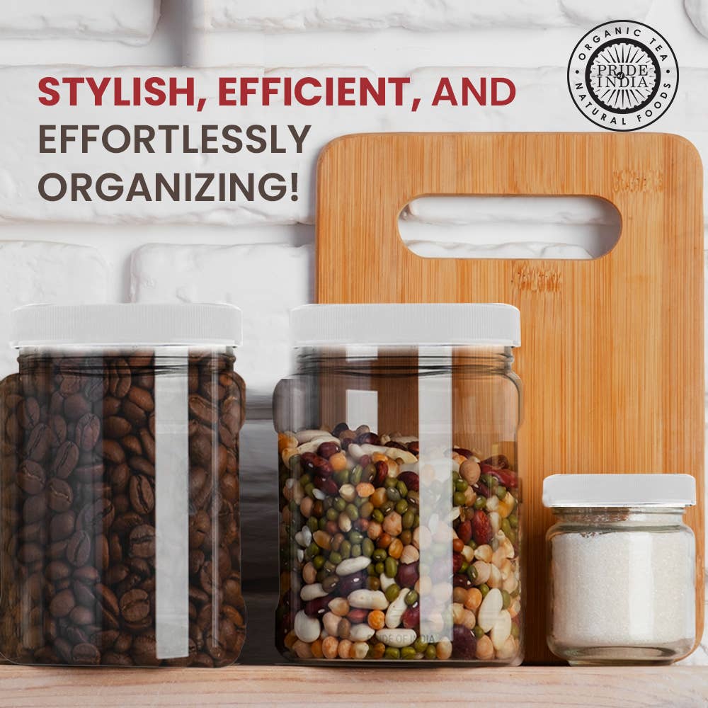 PRIDE INDIA BRANDS – wholesale Jar – Clear PET Storage Jars with Caps24