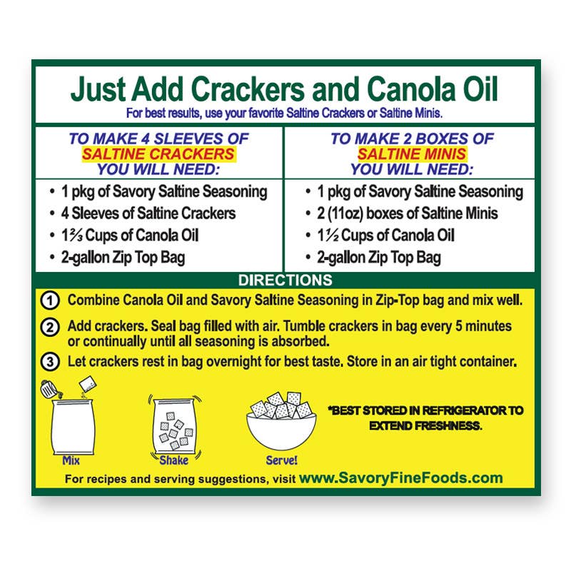 Savory Fine Foods LLC - Wholesale Crackers - Savory Party Cracker Seasoning - Garden Dill (25 count)1