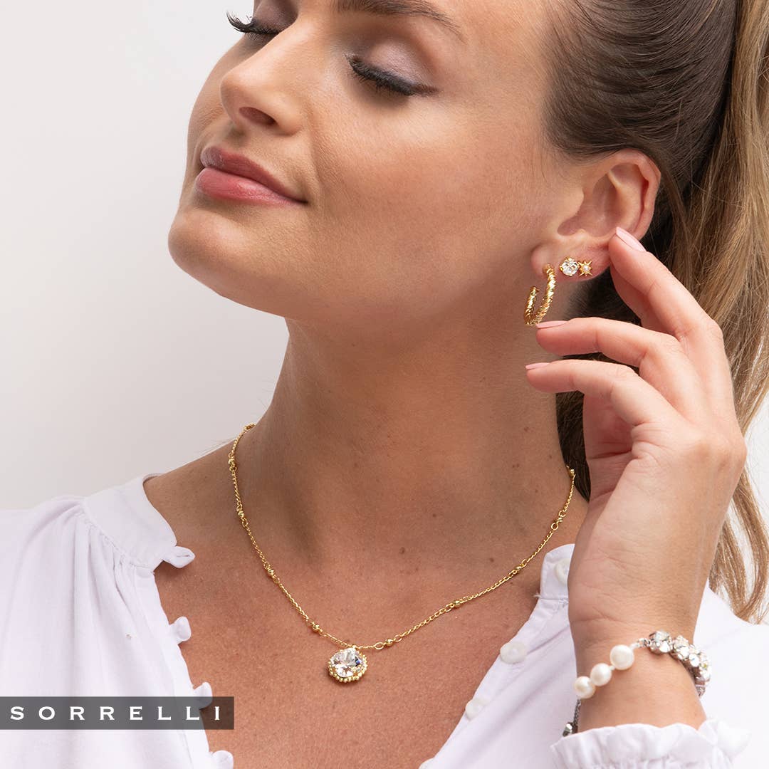 Clear Cushion-Cut Pendant Necklace - NDS50BGCRY for wholesale on Faire2