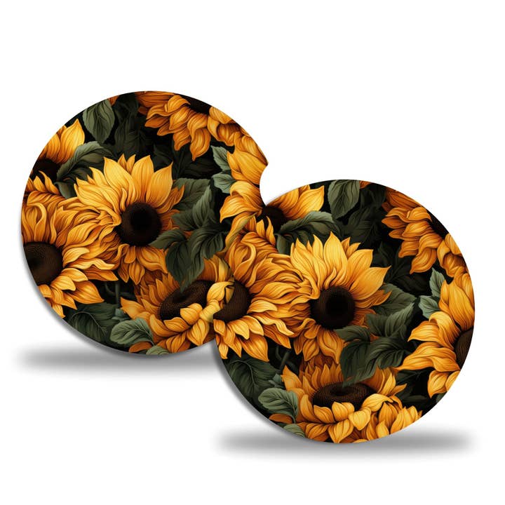 Solsikke bilunderlag – Sæt med 2 for engroshandel hos Uniquely Designed By Rebecca