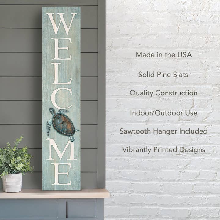 CounterArt/Highland Home/Thirstystone/CoasterStone - Wholesale Sign - "Sea Turtle" Indoor/Outdoor Pallet Wood Welcome Sign