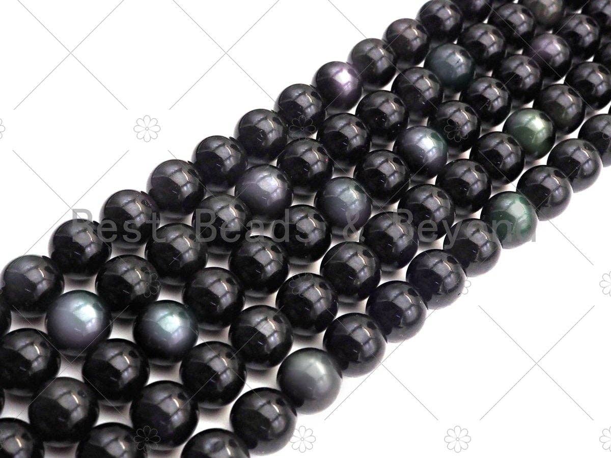 BestBeads&Beyond - Wholesale Beads - High Quality Natural Rainbow Obsidian Beads, sku#U846C1