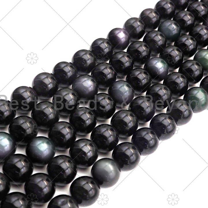 BestBeads&Beyond - Wholesale Beads - High Quality Natural Rainbow Obsidian Beads, sku#U846C1