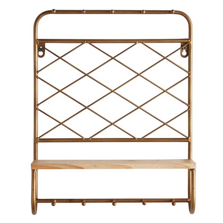 Grid Brass Shelf for wholesale by 47th & Main (Creative Brands)