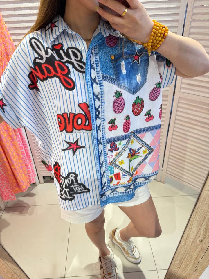 Women's Printed Shirt - M1193-4bis for wholesale by VICTORIA&ISAAC