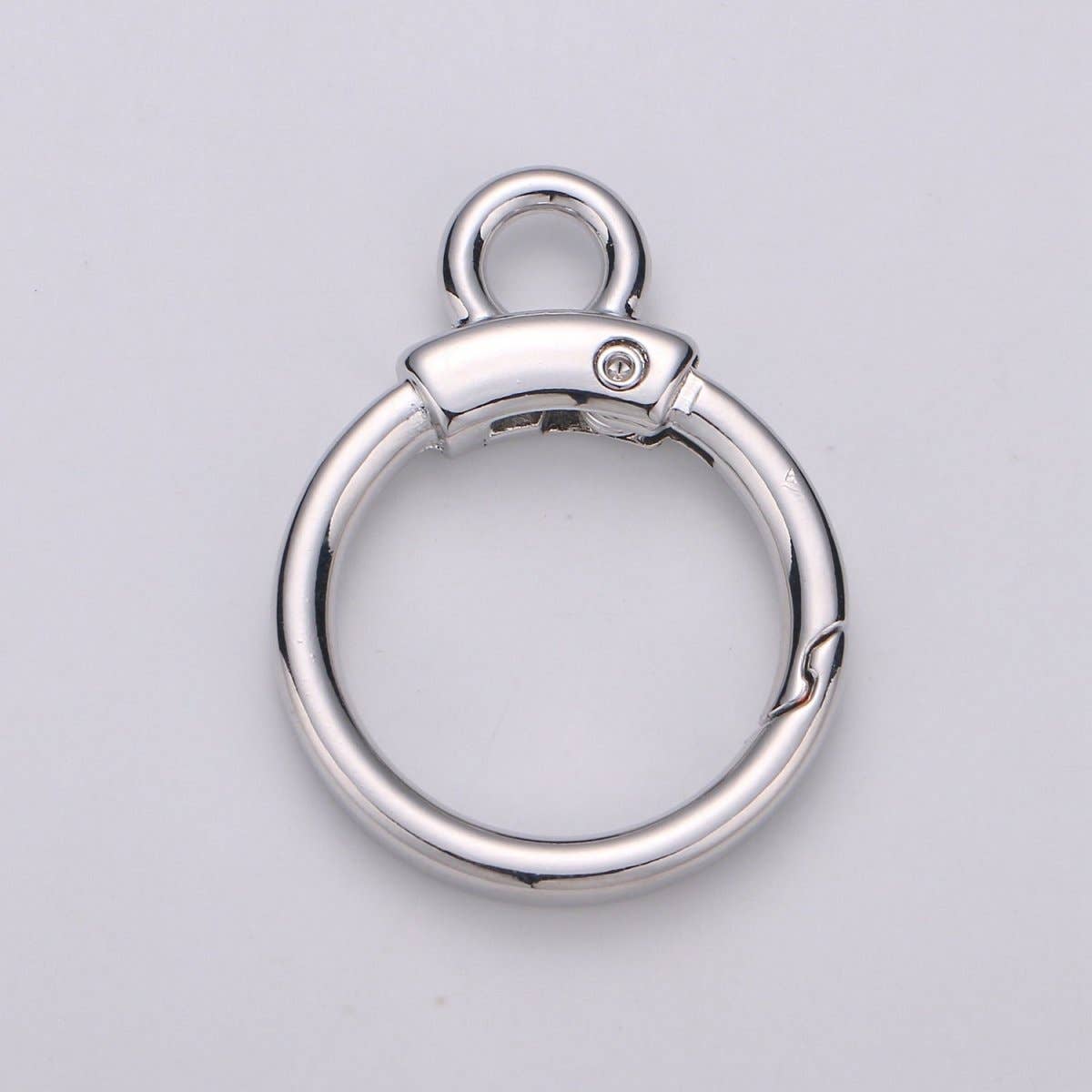Aim Eternal – wholesale Clasp – Circle Push Gate Ring with Rings, Snap Clip Spring Ring, Charm Holder Clasp For Connector Wristlet Holder  L-020 L-0211