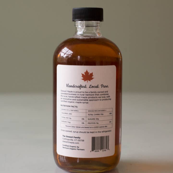 Stewart Maple - Wholesale Maple syrup - 8oz (Half-Pint) Glass Bottle1
