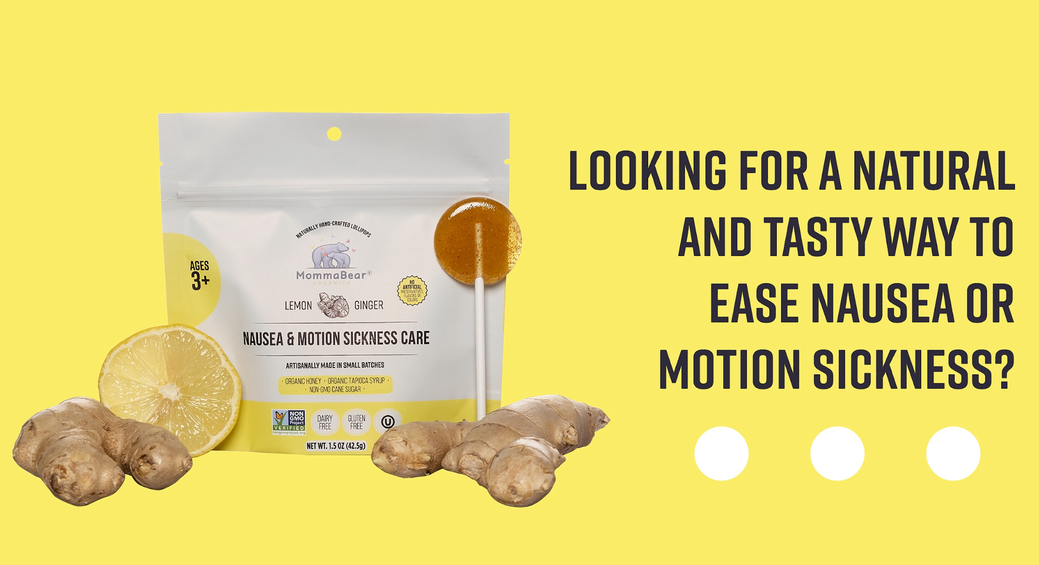 MommaBear Organics - Wholesale Lollipop - Organic Lemon Ginger Lollipops with Raw Wildflower Honey4