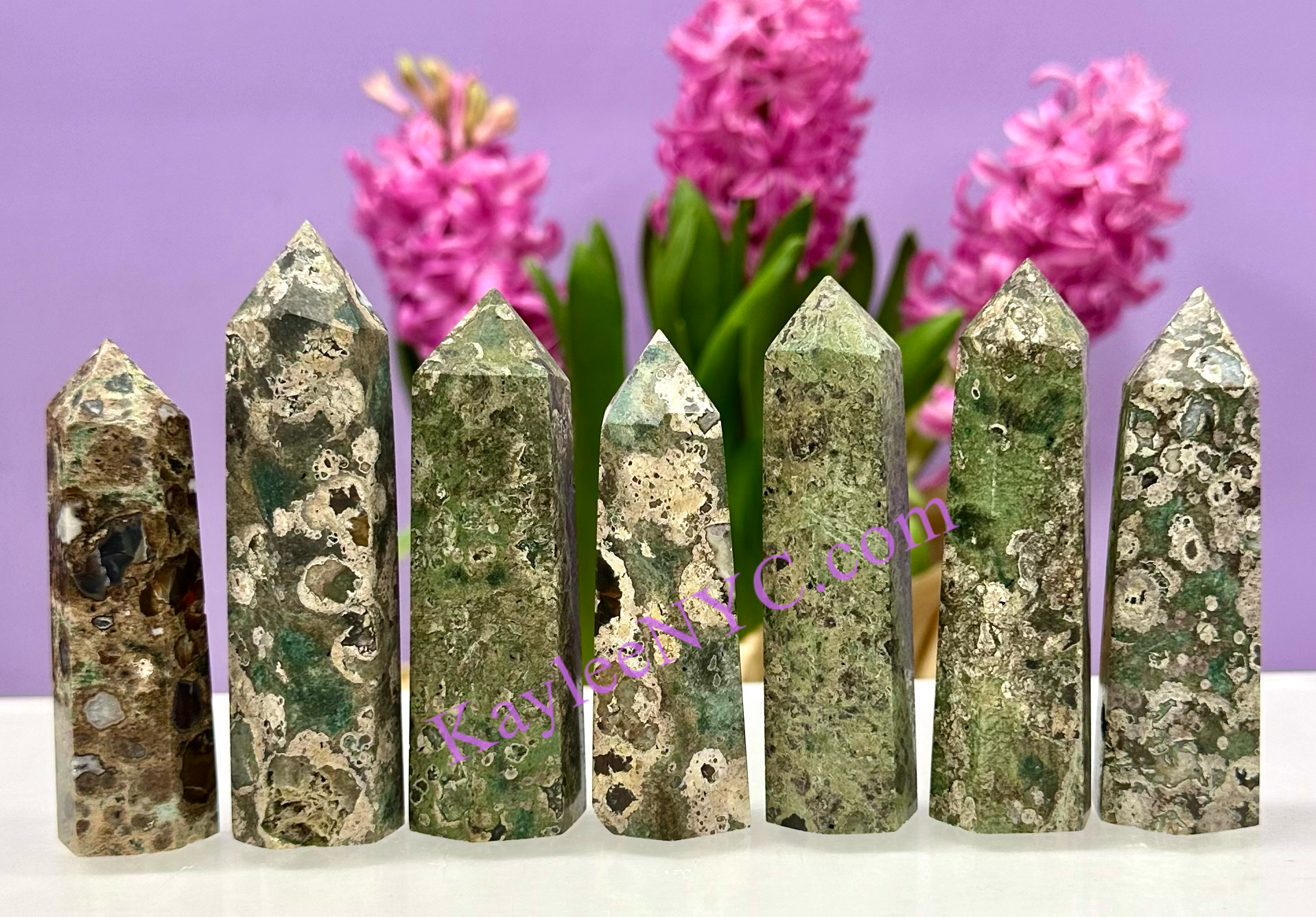 KayleeNYC - Wholesale Spiritual Stone/Crystal - 1 lb Natural Rainforest Jasper aka Rhyolite Obelisk Tower1