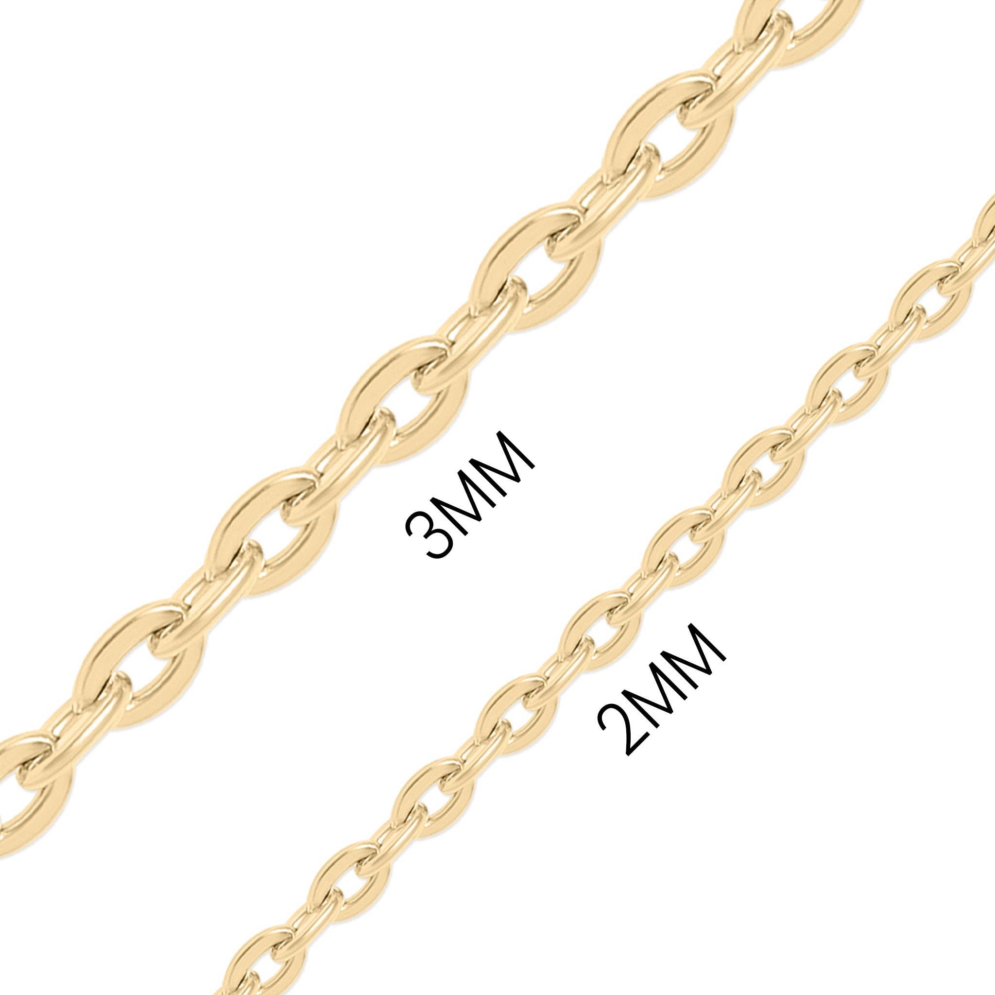 WJW - Wholesale Link & Chain Necklace - 18K Gold PVD Stainless Steel Flat Oval Loop Chain0