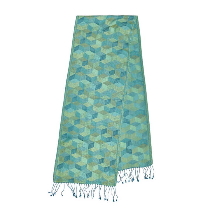 Forte Écharpe étroite en jacquard de soie pour la vente par Dupatta Designs