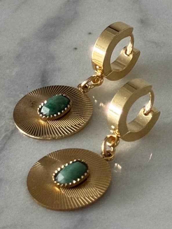 7×4mm Amazoniet 15mm Halo Oorringen | Hypoallergeen voor wholesale door WILYMI Jewelry Co