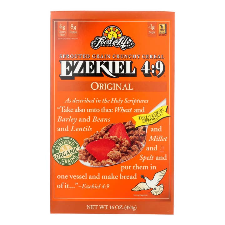Food For Life Baking Co. Cereal - Organic - Ezekiel 4-9 - Sprouted Whole Grain - Original - 16 Oz - Case Of 6 for wholesale by Ware Spark