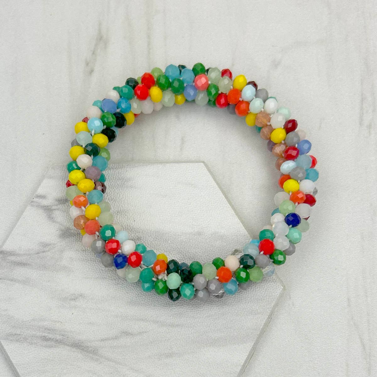 Western Elite Jewelry - Vente Bracelet de perles - Bracelet Élastique en Perles de Cristal Rouge1