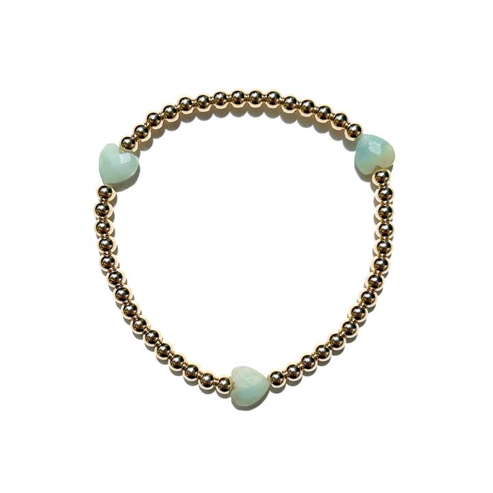 Kaylie Dawn Jewelry - Wholesale Armband met kralen - Juliet Handgemaakte Gold Fill Stapelbare Edelsteen Hart Armband