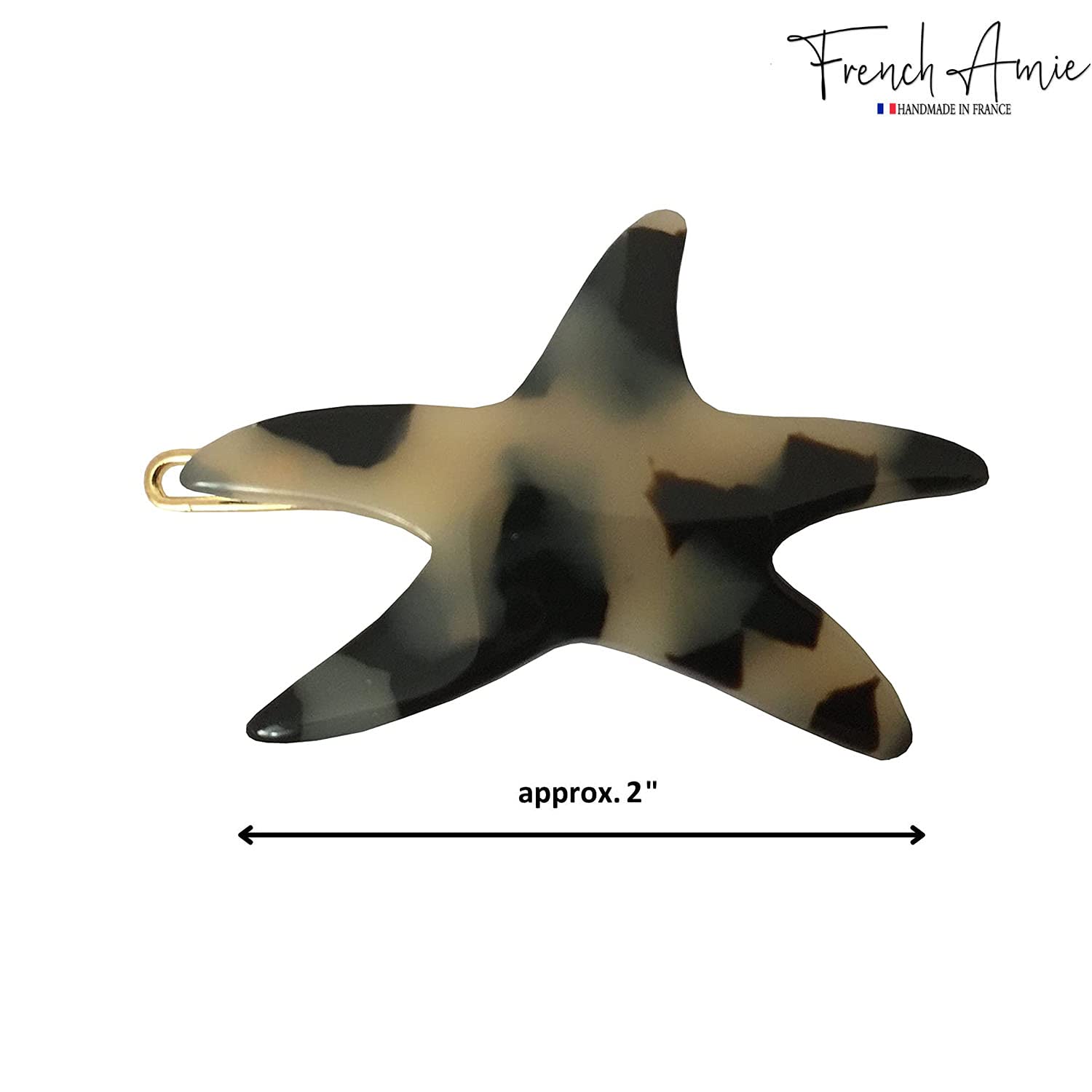 Parcelona - Wholesale Barrette - Women's - French Amie Star Small Celluloid Handmade Hair Slide Barrette With Snap Clips6