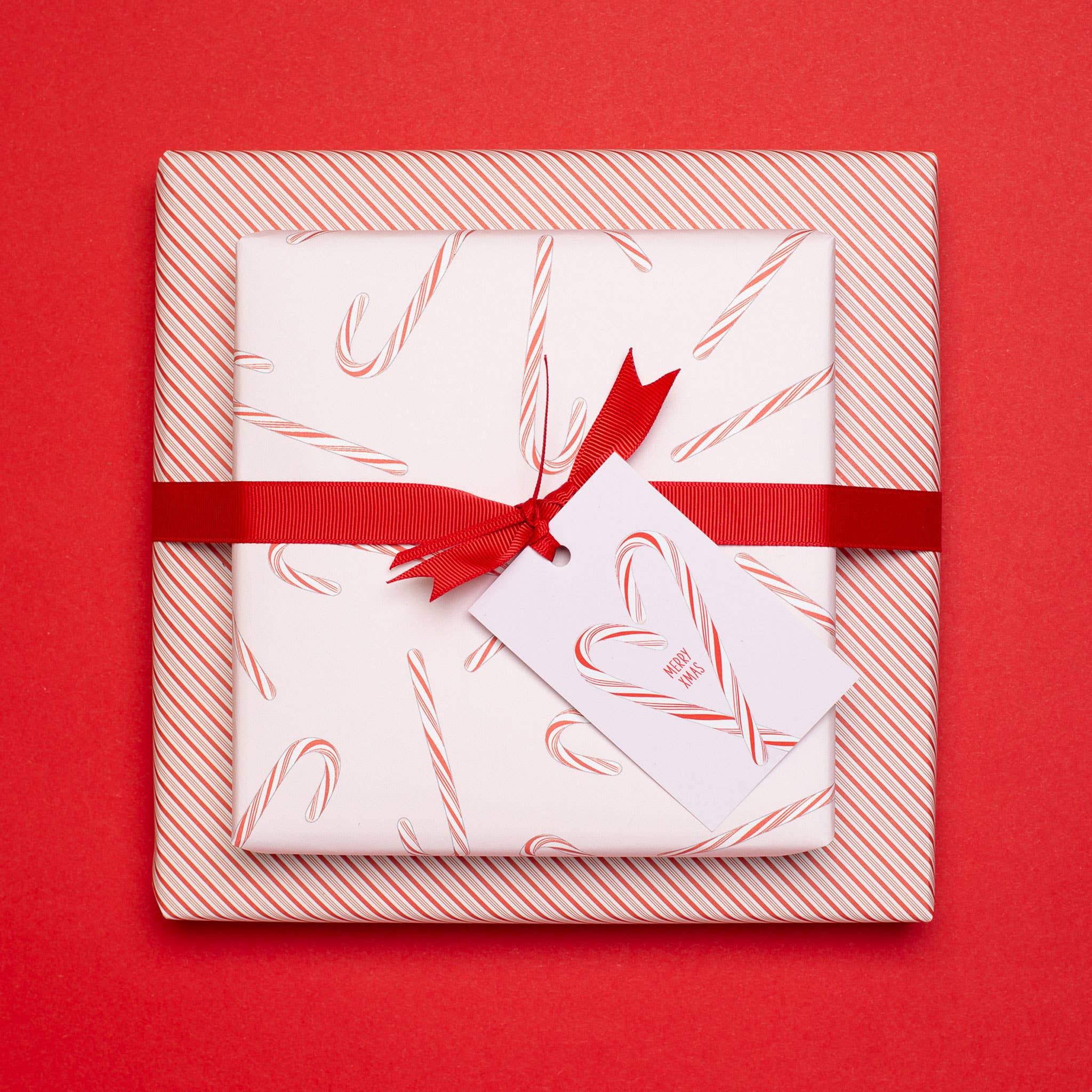 My Pretty Circus - Wholesale Flat Wrap - Christmas wrapping paper pink candy canes - double sided2