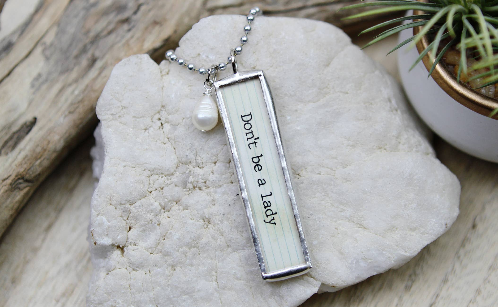 Jennifer Dahl Designs LLC - Wholesale Pendant/Charm Necklace - Don't Be A Lady Be A Legend XO Soldered Art Charm0
