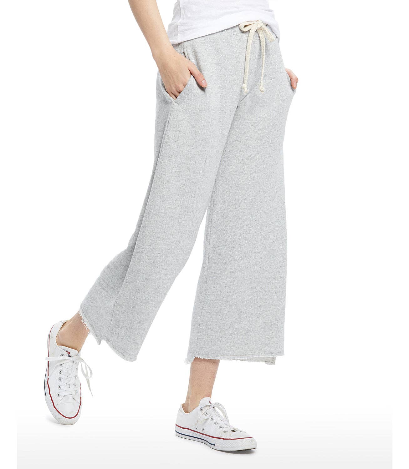HEATHER GREY Women's Tri-Blend French Terry Flare Pant for wholesale on Faire0