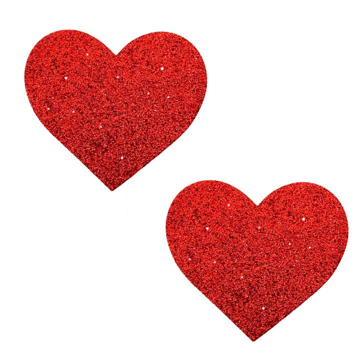 Couvre-tétons Ravish Me Red Glitter I Heart U Pasties pour la vente par Neva Nude