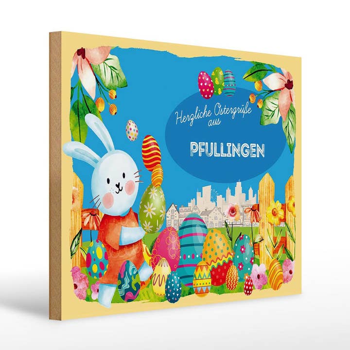 Easter greetings wooden sign 40 x 30 cm PFULLINGEN gift decoration and other Purchase Wholesale kweekspullen. Free Returns & Net 60 Terms on Faire trending on Faire.