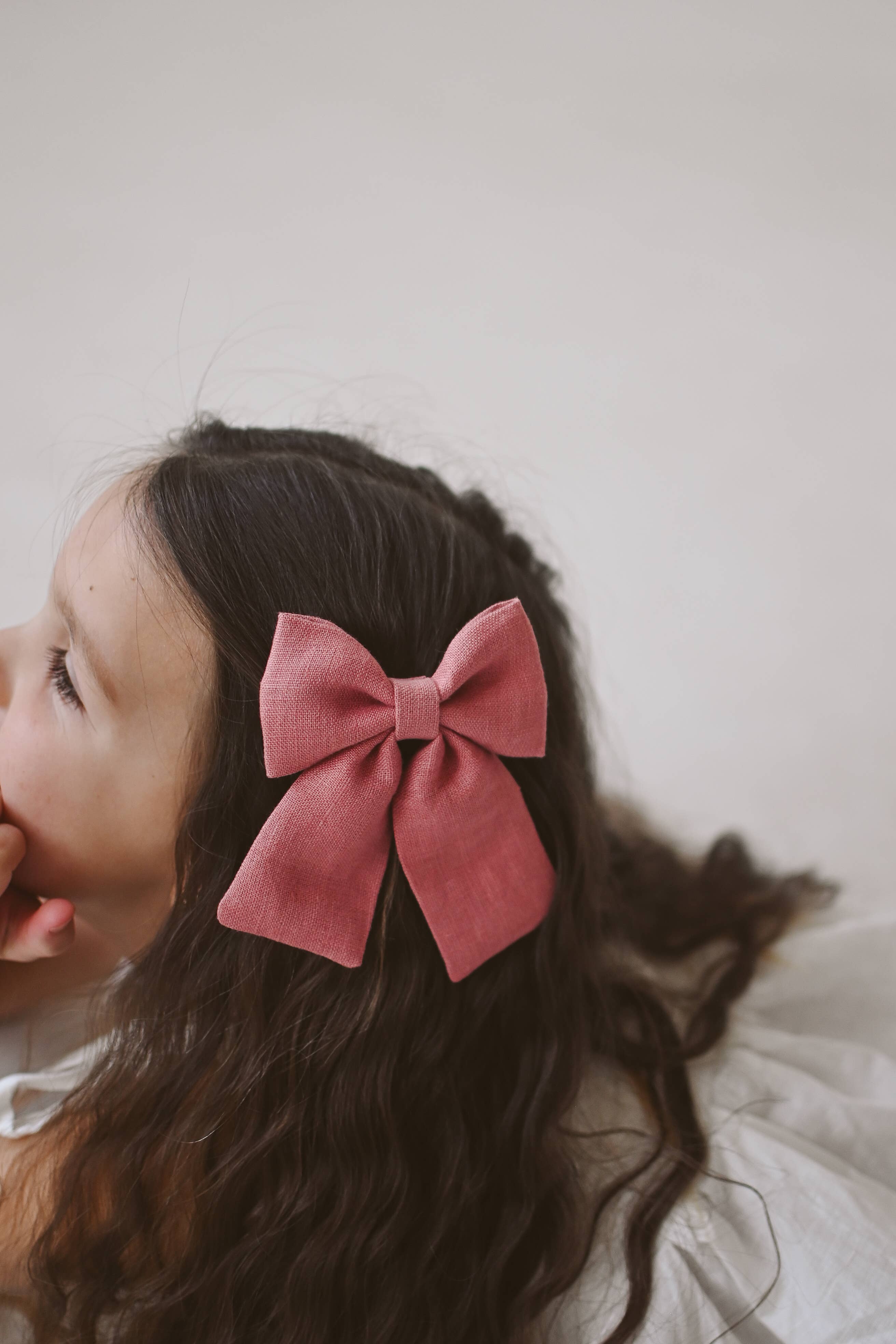 Lanika Atelier, Nika Korošec s.p. - Wholesale Hair Bow - Women's - Midi linen hair bows in pastel colors2